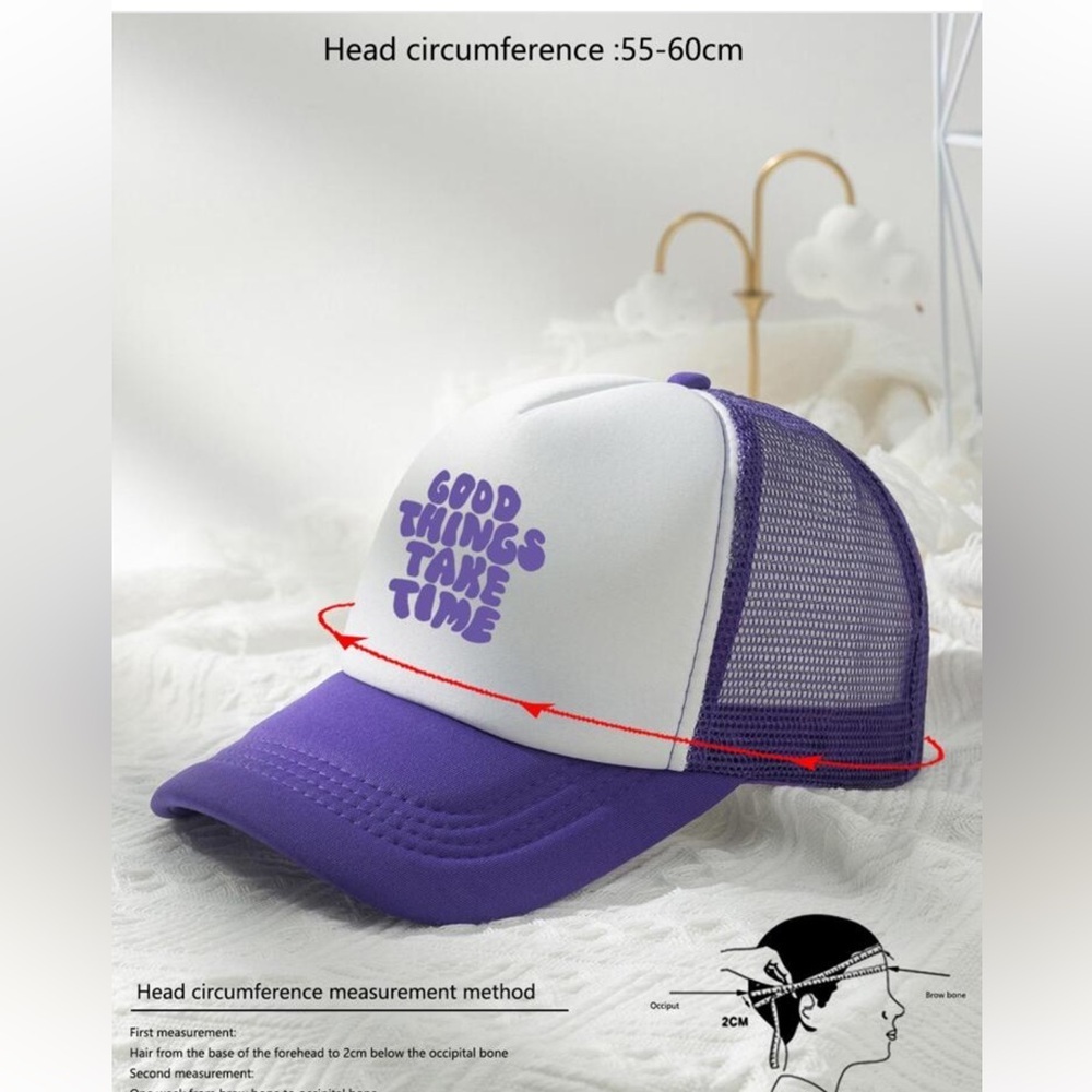 Good Things Take Time Cap Unisex purple - Picture 4 of 6
